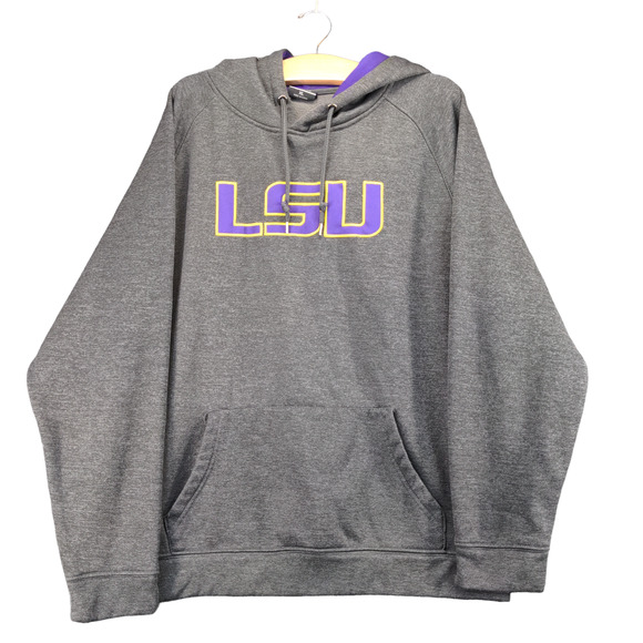 Colosseum Mens Pullover Hoodie Gray XL LSU Louisiana State University Collegiate - Picture 1 of 14